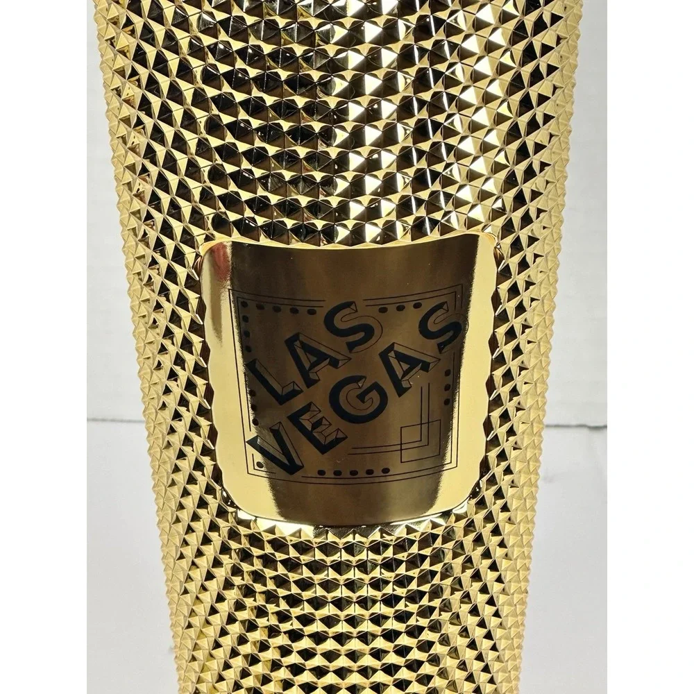Starbucks Las Vegas Nevada Gold Studded Tumbler 24oz Venti Cold Cup New